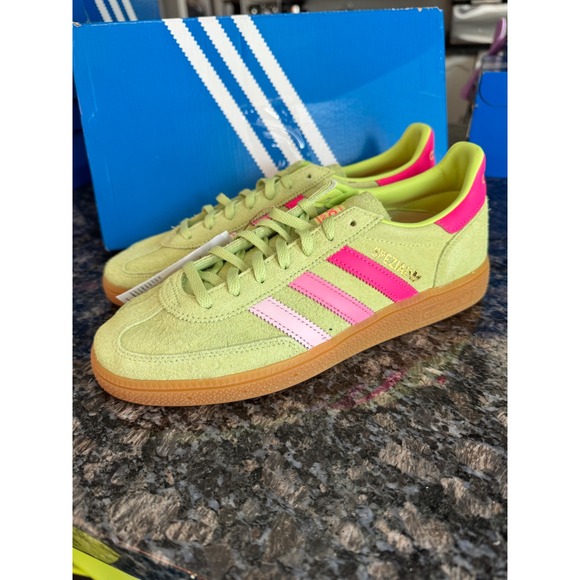 adidas Shoes - Adidas Handball Spezial W Lime Green Pink Suede Gum Sole JP8752 Womens 8.5 NEW